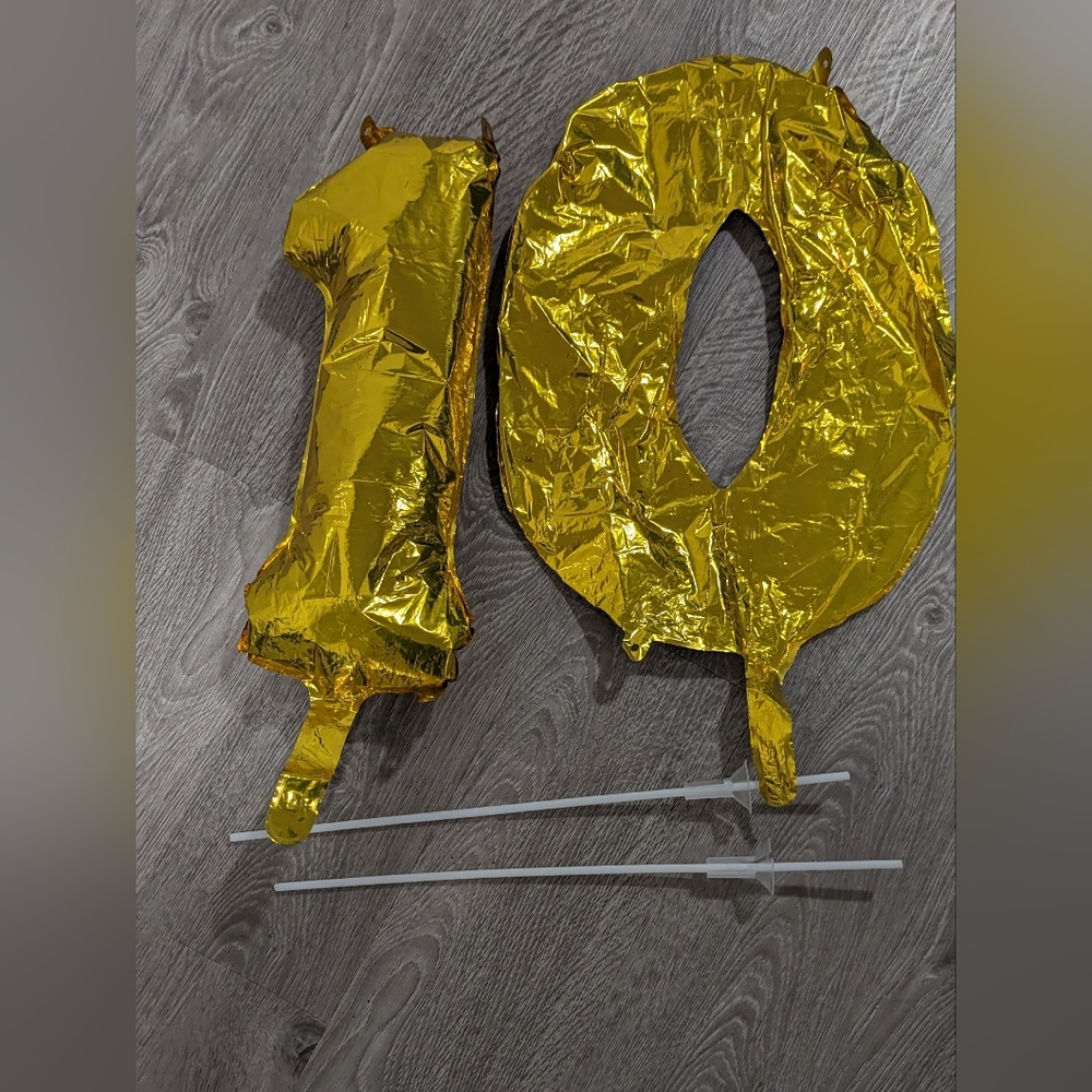 Gold Balloons (Ten - #1 and #0)